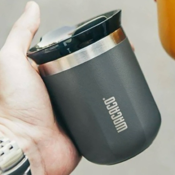 Lot of 2 6 oz Wacaco Octaroma Espresso Latte Cortado Coffee Tumblers Blue & Gray - Picture 6 of 10